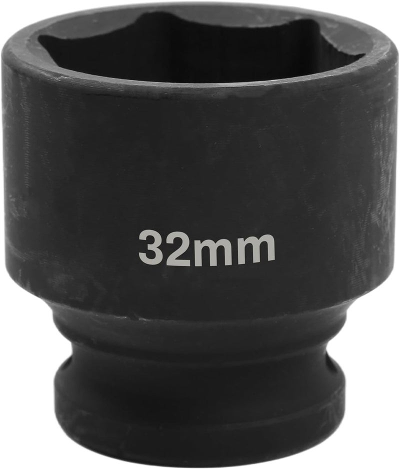 SUNKOO 1/2 Inch Drive 32mm Deep Impact Socket, CR-MO 6 Point Heavy Duty Metric Axle Nut Socket for Easy Removal of Axle and Wheel Hub Nuts - Image 1
